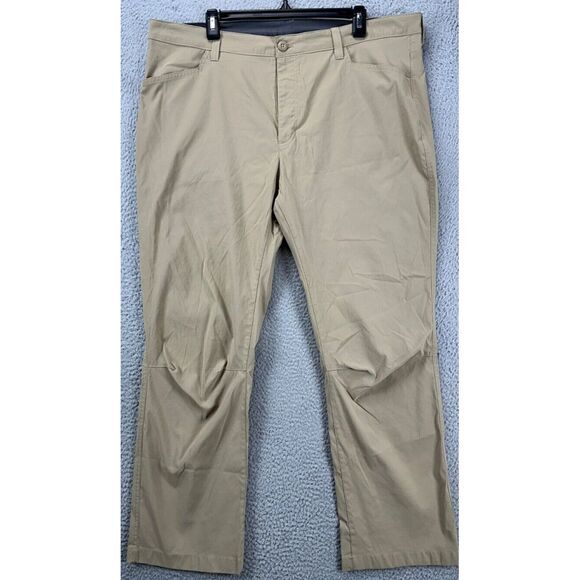 Eddie Bauer Pants Mens 40X29 Tan Nylon Blend Tech Hiking Stretch Outdoor Pockets